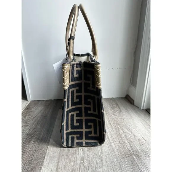 BALMAIN Khaki & Black B-Army 36 Monogram Jacquard Tote $1495 - Picture 7 of 13